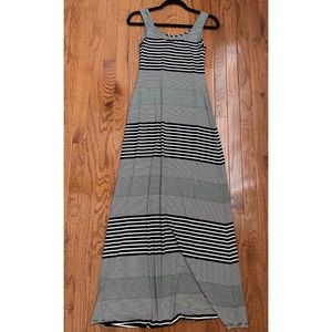 Black & white striped maxi dress